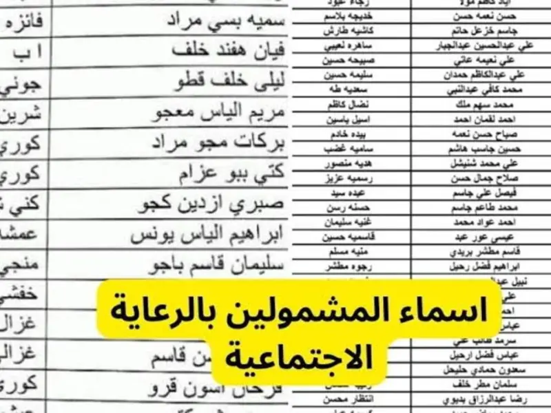 هُنا رابط المشمولين في الرعاية الاجتماعية العراق الوجبة السابعة 2024 عبر منصة مظلتي